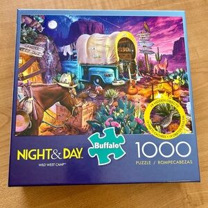 Puzzle buffalo night & day Wild West camp 1000 pieces